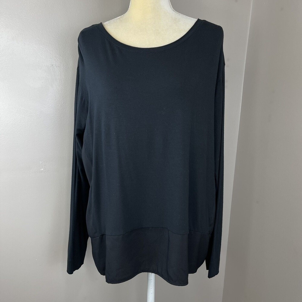 Tahari Women Black Long Sleeve top Size L - Picture 11 of 11